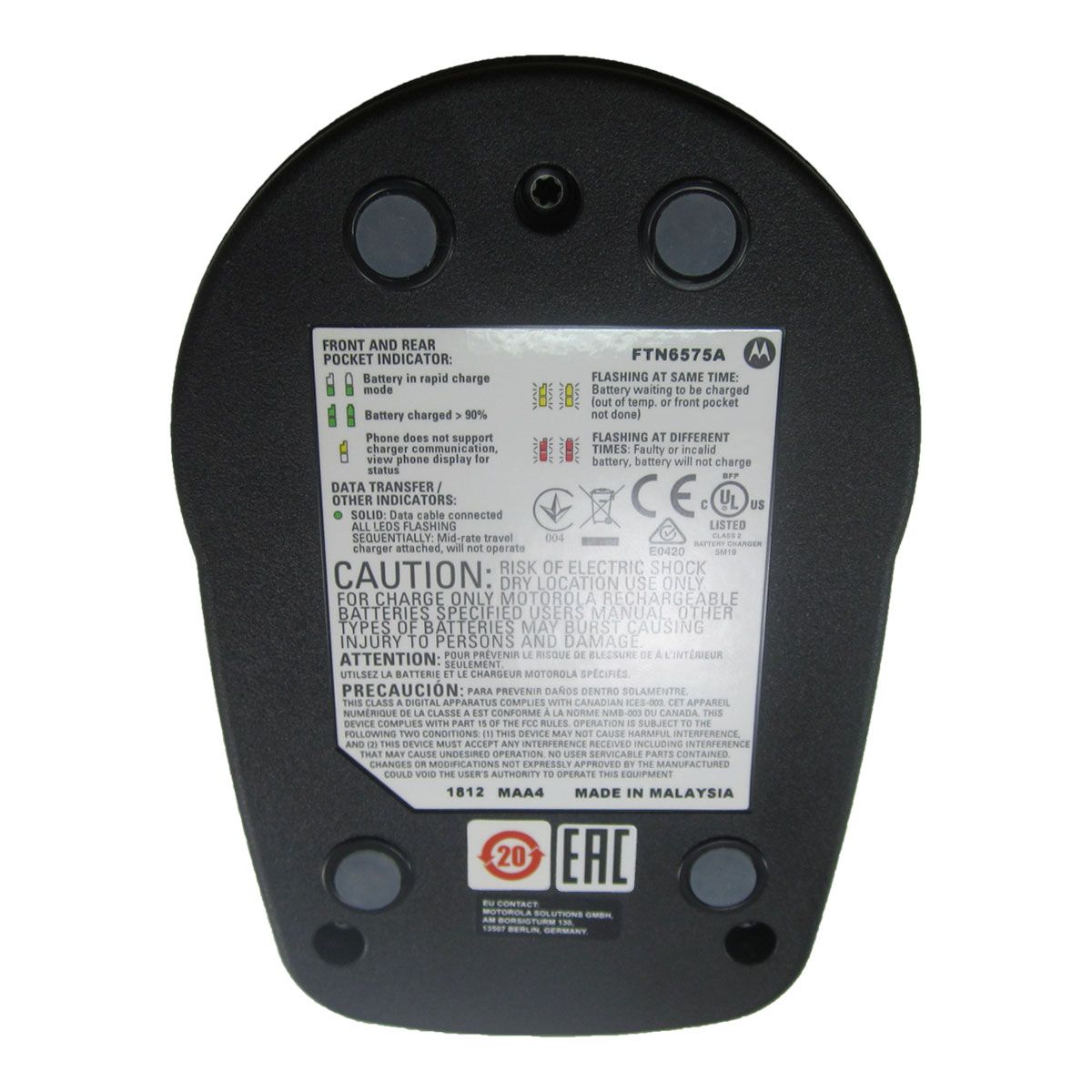 Cargador individual Motorola FTN6575A para radio MTP850