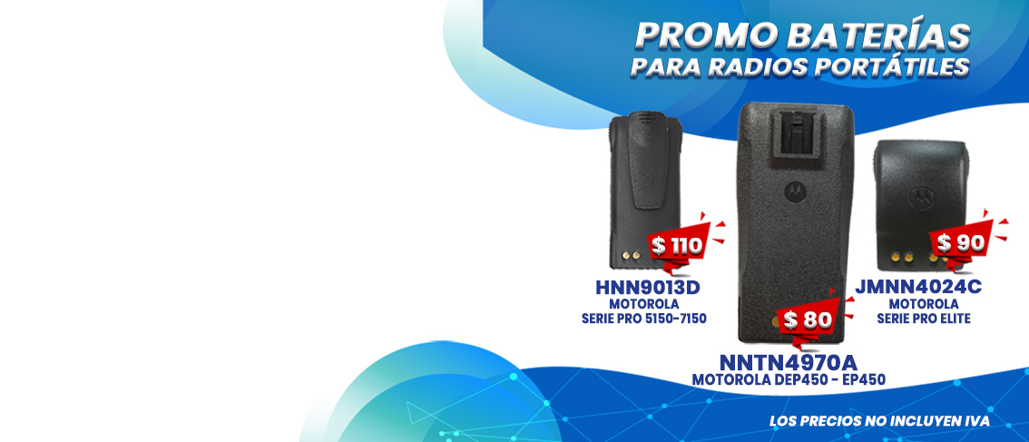 Oferta Promocion en Baterias para Radios Motorola HNN9013D - NNTN4970A - JMNN4024C