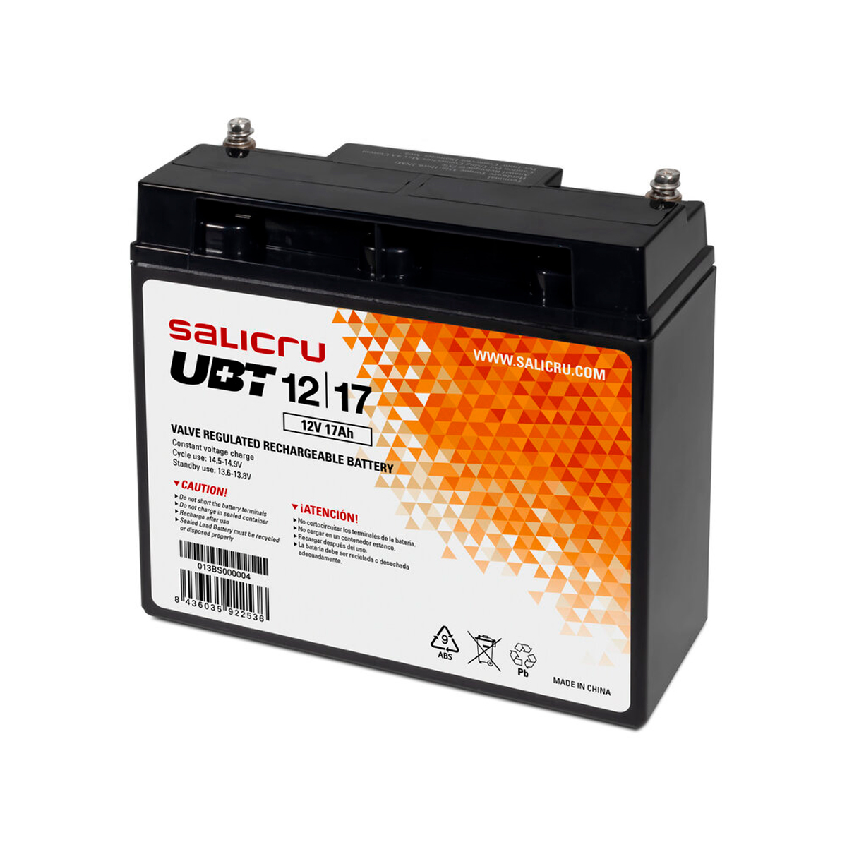 Batería Salicru UBT 12/17 12V 17Ah